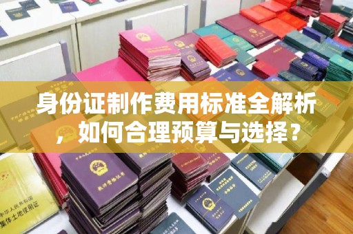 沣西身份证制作费用标准全解析，如何合理预算与选择？