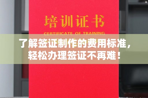 沣西了解签证制作的费用标准，轻松办理签证不再难！