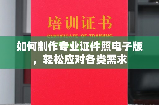 沣西如何制作专业证件照电子版，轻松应对各类需求