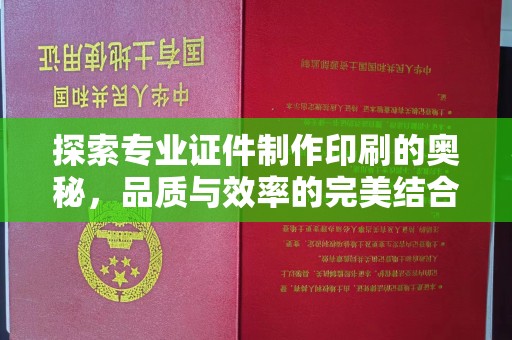 沣西探索专业证件制作印刷的奥秘，品质与效率的完美结合