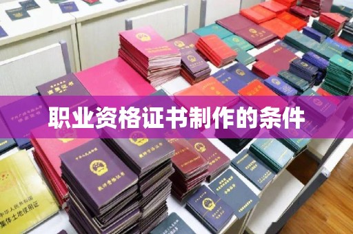 沣西职业资格证书制作的条件