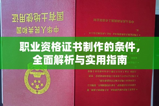 沣西职业资格证书制作的条件，全面解析与实用指南